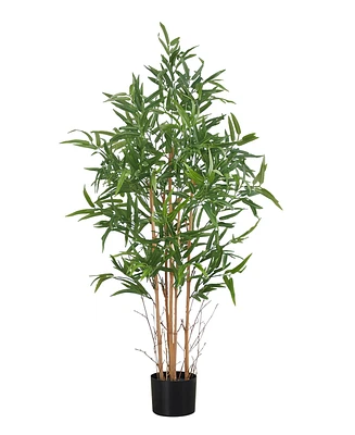 Monarch Specialties 50" Indoor Artificial Floor Bamboo Tree with Black Pot