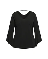 City Chic Women's Bell Sleeve Top