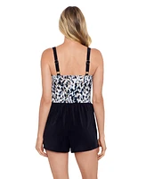 Women's ShapeSolver Crossover Skort Swim Romper