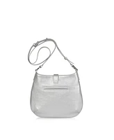 Joanna Maxham Tulip Leather Crossbody Bag (Silver)