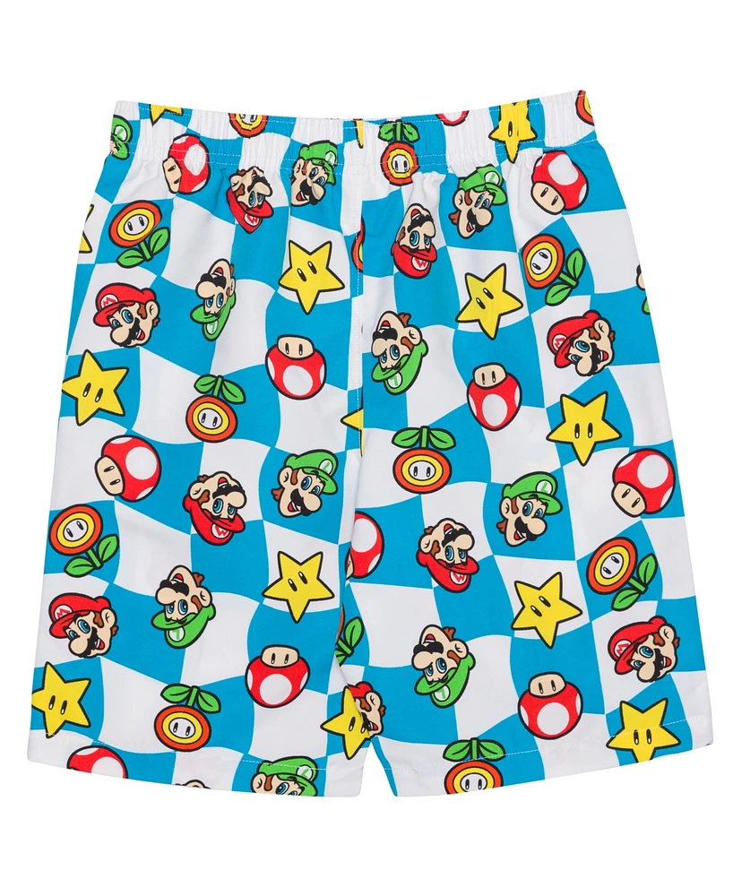 Super Mario Big Boys Short Sleeve Woven Shirt and Shorts