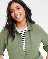 On 34th Women's Long-Sleeve Utility Romper, Created for Macy's