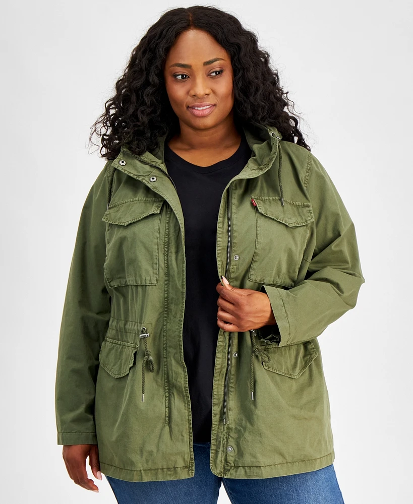 Levi's Plus Cotton Hooded Military Zip-Front Jacket