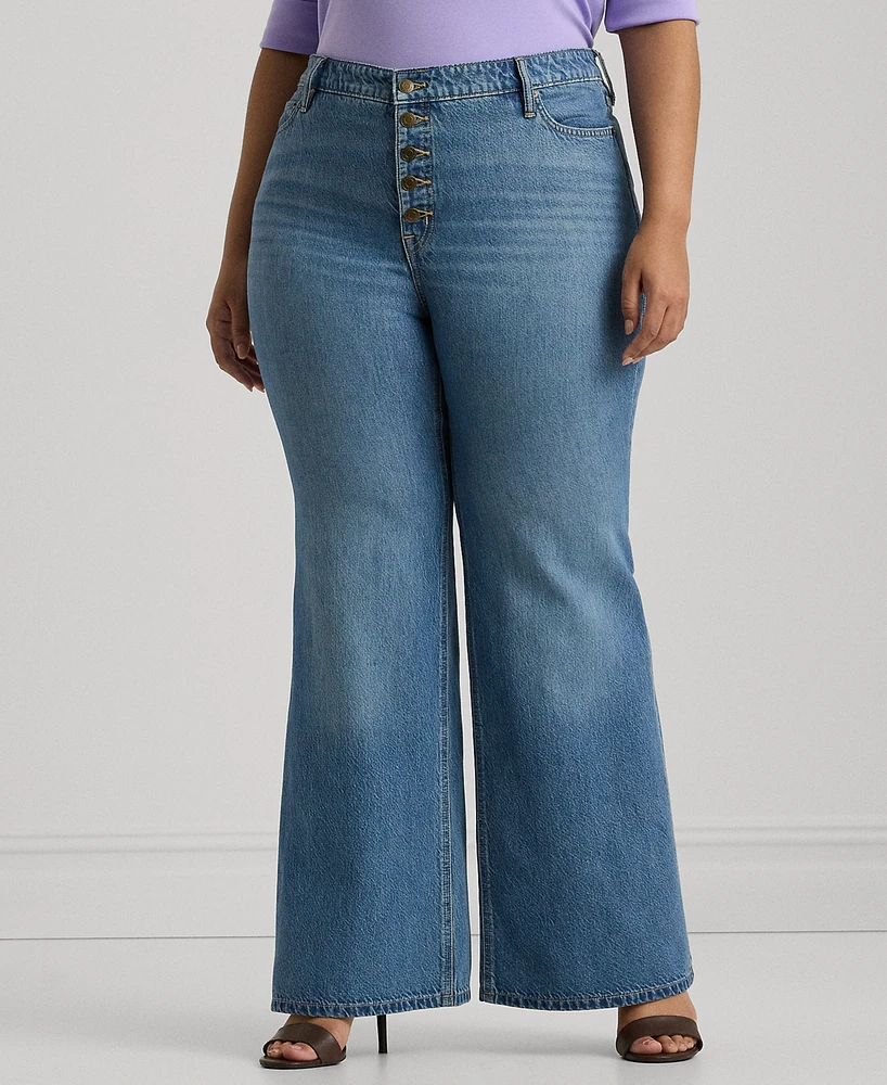 Lauren Ralph Plus High-Rise Flare Jeans