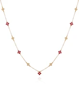 T Tahari Gold-Tone Rose Glass Stones Long Necklace, 36" + 3" Extender