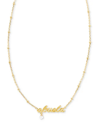 Kendra Scott 14k Gold-Plated Cultured Freshwater Pearl Abuela Script 19" Adjustable Pendant Necklace