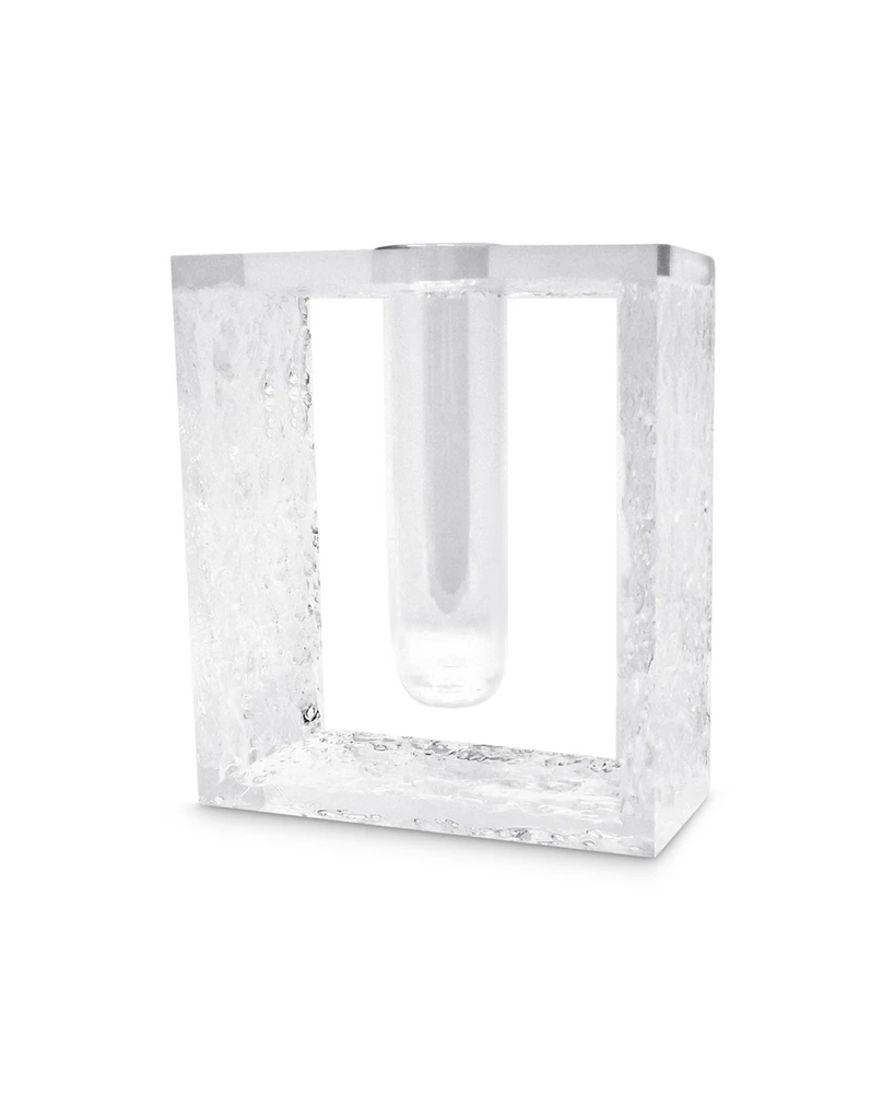 Vivience 6.75"H Tube Inlayed Acrylic Vase