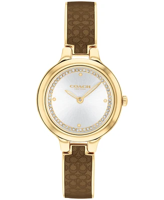 Coach Women's Chelsea Gold-Tone and Bronze Signature C Bangle Watch 27mm
