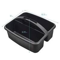 ECR4Kids 2-Compartment Storage Caddy, Black, 6-Pack