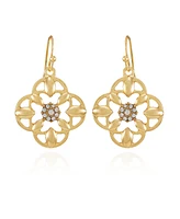 T Tahari Gold-Tone Glass Stone Drop Earrings