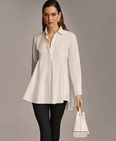 Donna Karan Women's A-Line Button Down Poplin Tunic