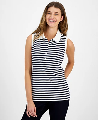 Tommy Hilfiger Women's Striped Sleeveless Polo Shirt