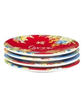 Certified International Blossom Set of 4 Canape Plates