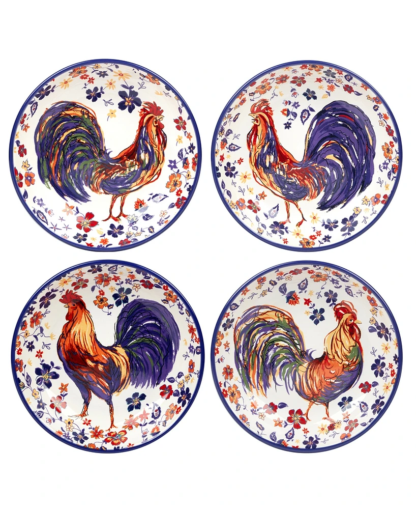 Certified International Morning Rooster Set of 4 Soup Bowls