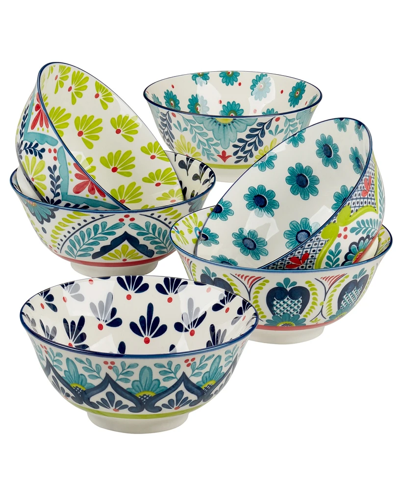 Certified International Talavera Set of 6 All Purpose Bowls, 6.25" 6 Asst