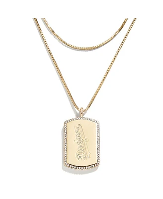 Women's Wear by Erin Andrews x Baublebar Los Angeles Dodgers Dog Tag Necklace - Gold