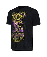 Men's and Women's The Wild Collective Black Distressed Los Angeles Lakers Tour Band T-shirt