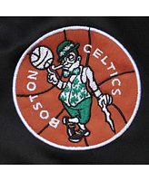 Men's Mitchell & Ness Black Boston Celtics Big and Tall Hardwood Classics Wordmark Satin Raglan Full-Zip Jacket