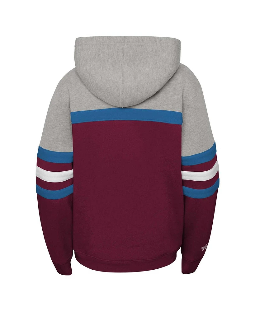 Big Boys Mitchell & Ness Burgundy Colorado Avalanche Head Coach Pullover Hoodie