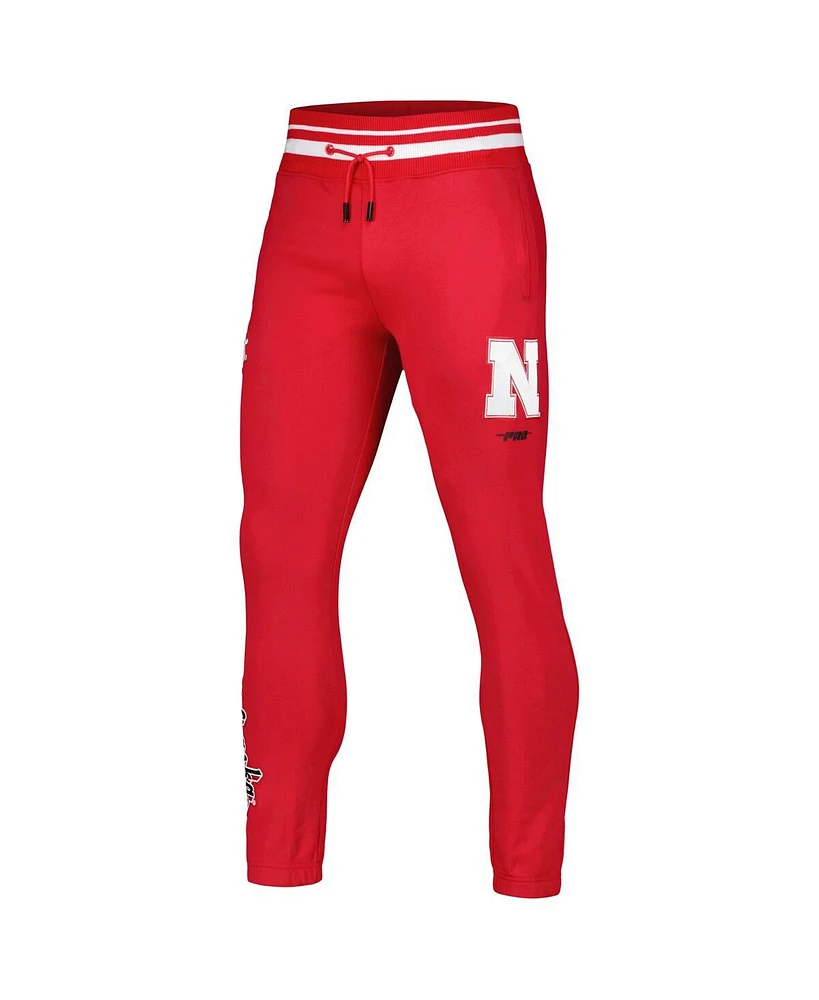 Men's Pro Standard Scarlet Nebraska Huskers Script Tail Fleece Sweatpants