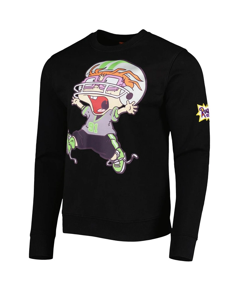 Men's and Women's Freeze Max Black Rugrats Chuckie Runaway Football Pullover Sweatshirt