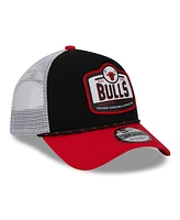 Men's New Era Black, Red Chicago Bulls A-Frame 9FORTY Trucker Hat