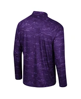 Men's Colosseum Purple Lsu Tigers Carson Raglan Quarter-Zip Jacket