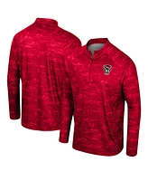 Men's Colosseum Red Nc State Wolfpack Carson Raglan Quarter-Zip Jacket