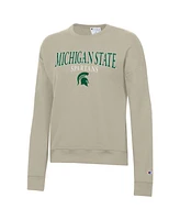 Women's Champion Tan Michigan State Spartans Powerblend Pullover Sweatshirt