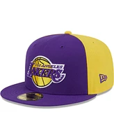 Men's New Era Purple, Gold Los Angeles Lakers Gameday Wordmark 59FIFTY Fitted Hat