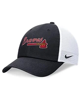 Men's Nike Navy Atlanta Braves Evergreen Wordmark Trucker Adjustable Hat