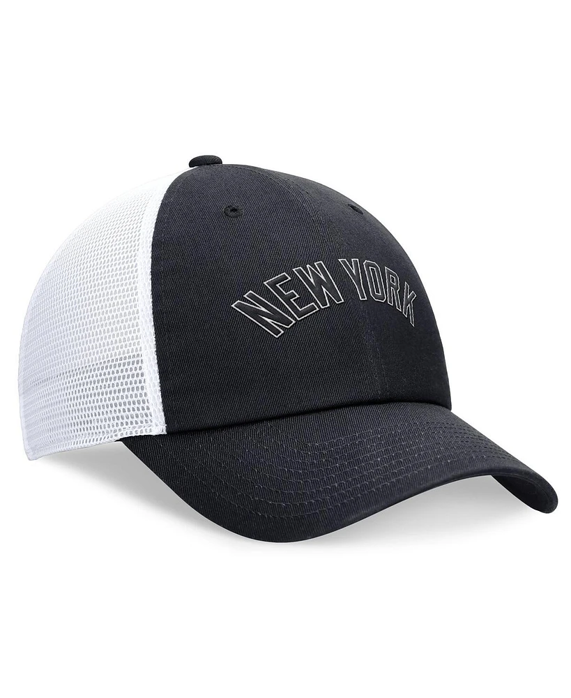 Men's Nike Navy New York Yankees Evergreen Wordmark Trucker Adjustable Hat