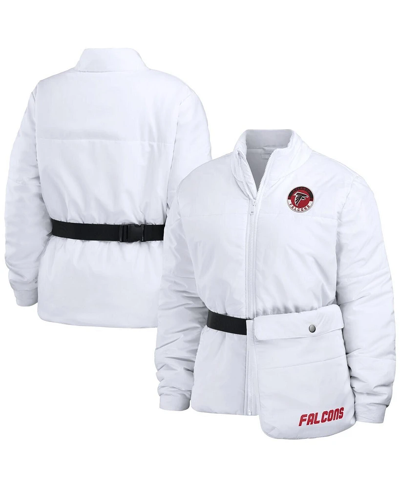 Women's Wear by Erin Andrews White Atlanta Falcons Packaway Full-Zip Puffer Jacket