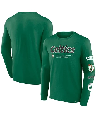 Men's Fanatics Kelly Green Boston Celtics Baseline Long Sleeve T-shirt