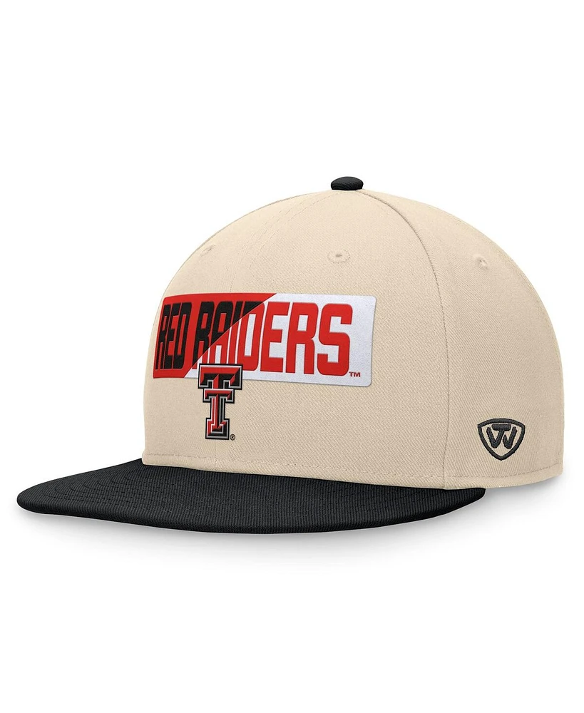 Men's Top of the World Khaki Texas Tech Red Raiders Goalaso Snapback Hat