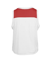 Women's '47 Brand White Distressed Georgia Bulldogs Premier Zoey Waist Length Tank Top