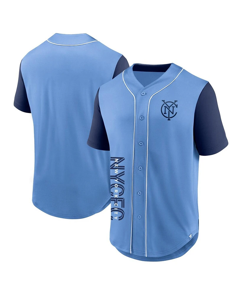 Men's Fanatics Light Blue New York City Fc Balance Fashion Baseball Jersey