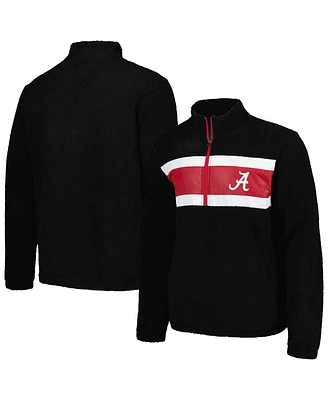 Men's G-iii Sports by Carl Banks Black Alabama Crimson Tide Pinch Runner Half-Zip Sweatshirt