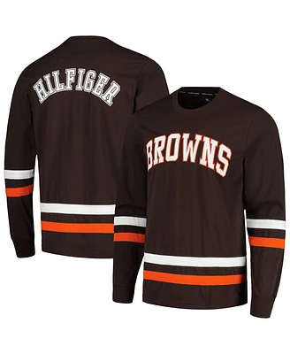 Men's Tommy Hilfiger Brown, Orange Cleveland Browns Nolan Long Sleeve T-shirt