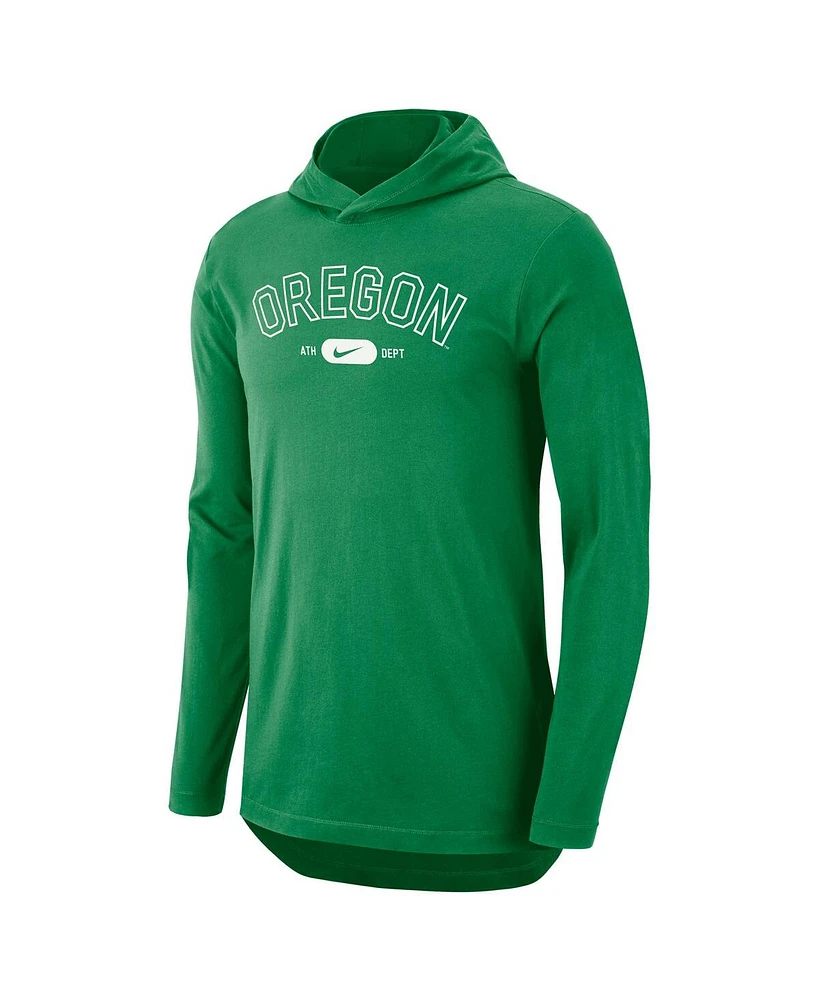 Men's Nike Green Oregon Ducks Campus Performance Tri-Blend Long Sleeve Hoodie T-shirt