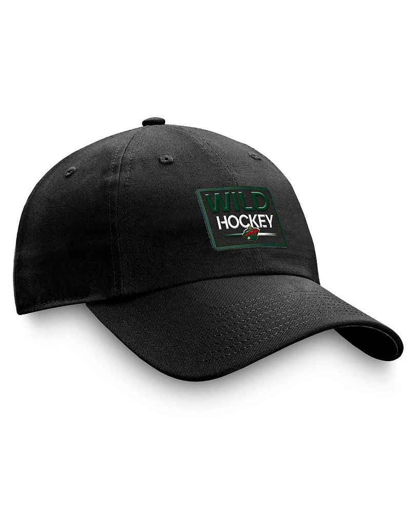 Men's Fanatics Black Minnesota Wild Authentic Pro Prime Adjustable Hat