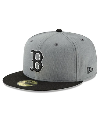 Men's New Era Gray, Black Boston Red Sox Two-Tone 59FIFTY Fitted Hat