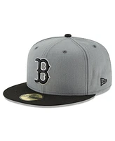 Men's New Era Gray, Black Boston Red Sox Two-Tone 59FIFTY Fitted Hat