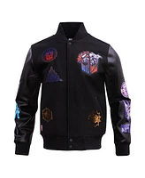 Men's Freeze Max Black Transformers Autobots vs. Decepticons Full-Zip Varsity Jacket