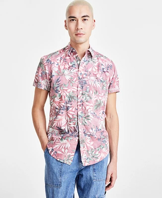 Sun + Stone Men's Hans Regular-Fit Tropical Floral-Print Button-Down Shirt, Created for Macy's