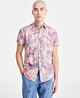 Sun + Stone Men's Hans Regular-Fit Tropical Floral-Print Button-Down Shirt, Created for Macy's