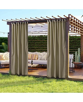 Yescom 2 Pack 54"x96" Outdoor Curtain Panel Tab Top Drape UV30+ Pergola Porch Pavilion