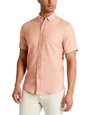 Kenneth Cole Men's Slim Fit Short Sleeve Button-Down Sport Shirt