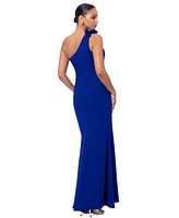 Xscape Women's Embellished One-Shoulder Scuba Gown