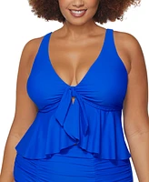 Raisins Curve Topanga Tie-Front Bra Tankini Top